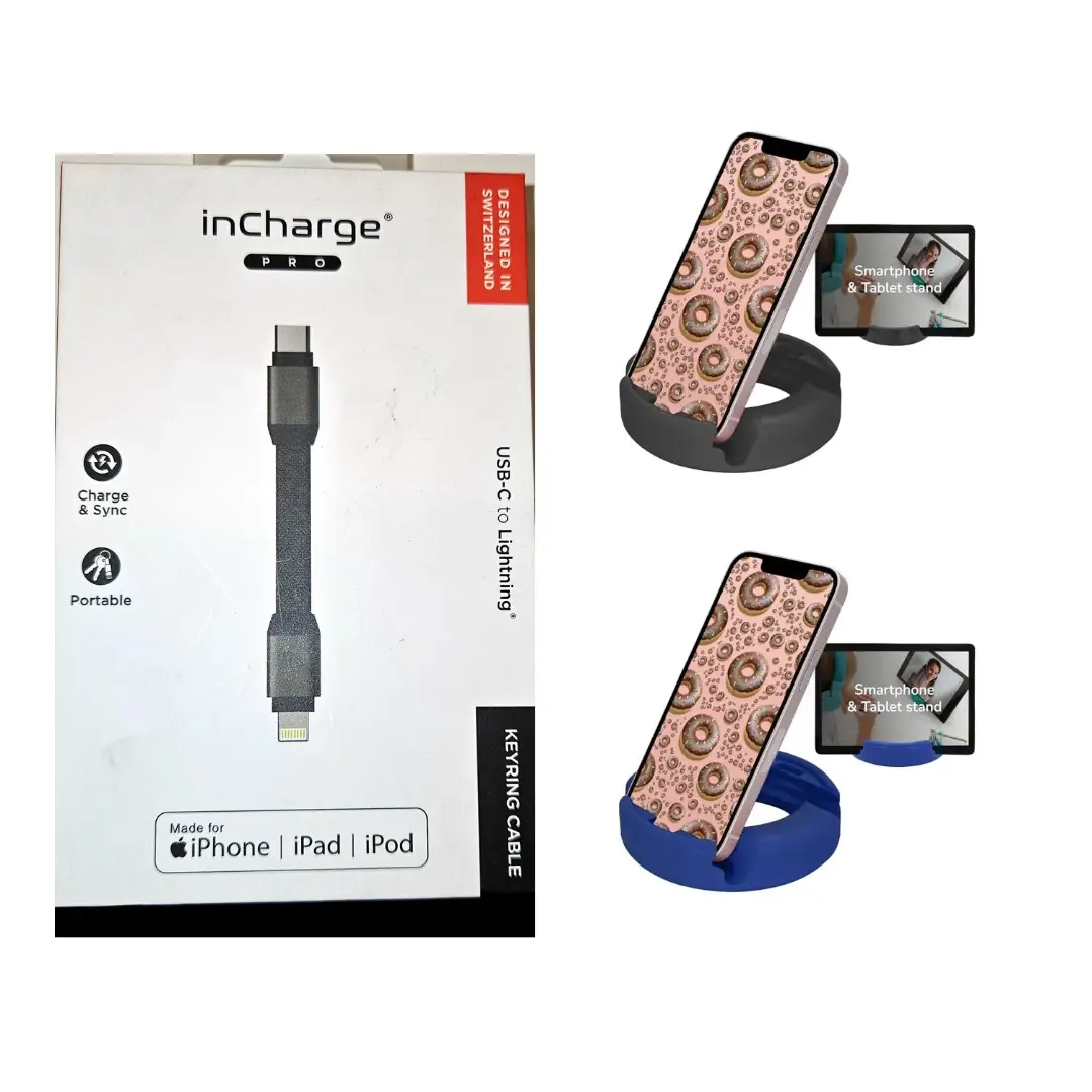 Pack Cable USB-C a Lightning + 2 Soportes GoDonut